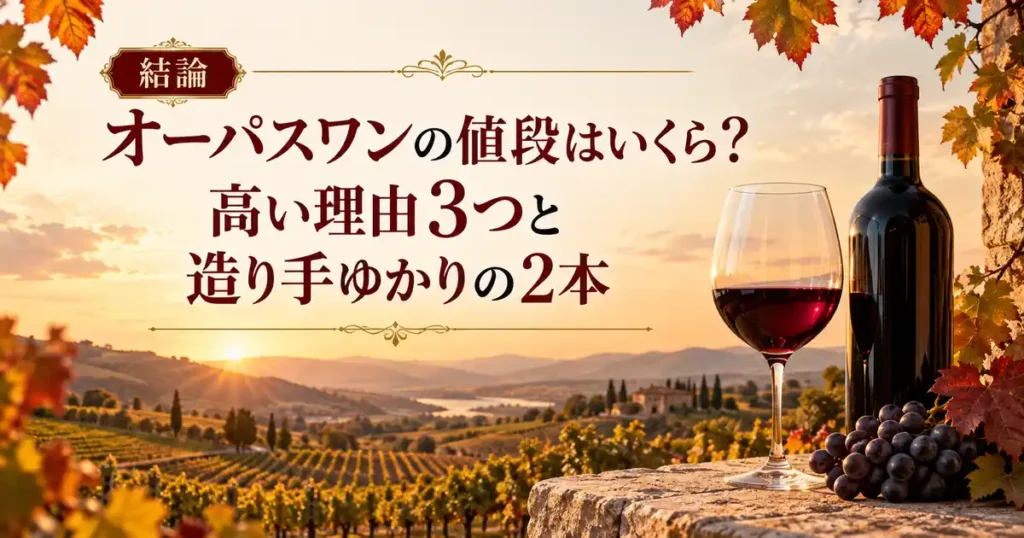 結論 オーパスワンの値段はいくら？ 高い理由3つと 造り手ゆかりの2本
