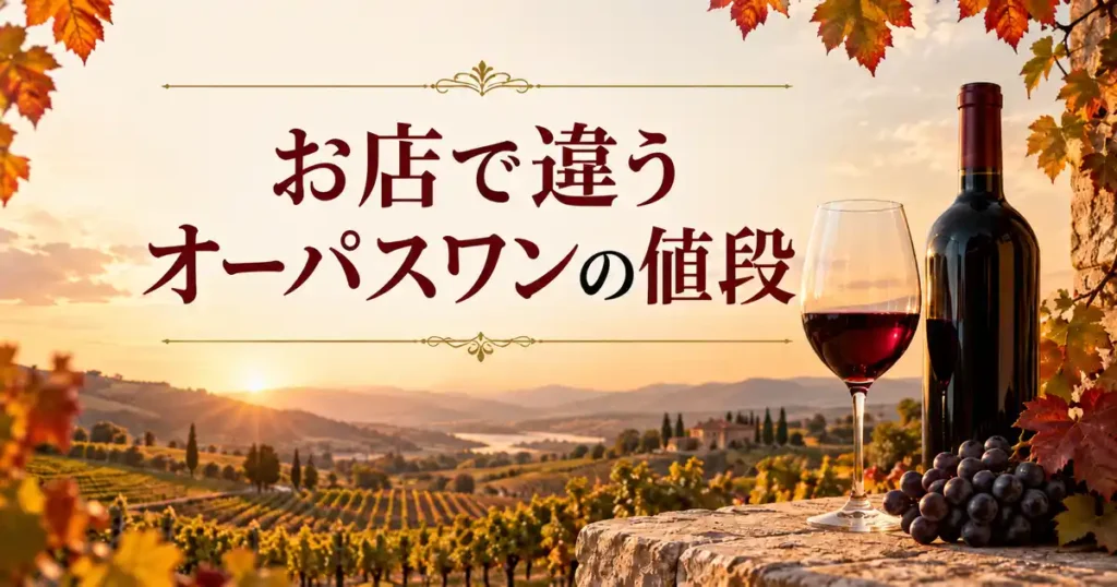 お店で違うオーパスワンの値段