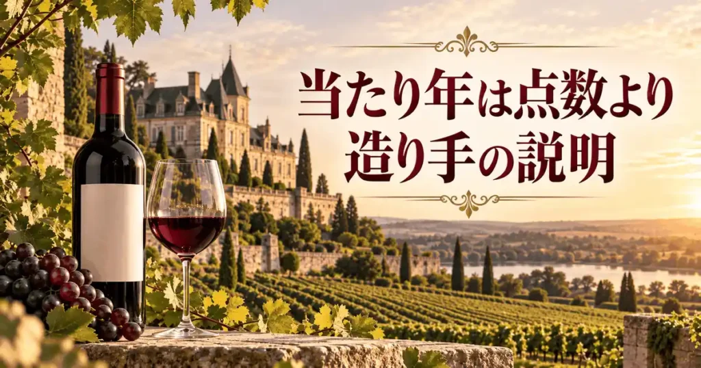 当たり年は点数より造り手の説明