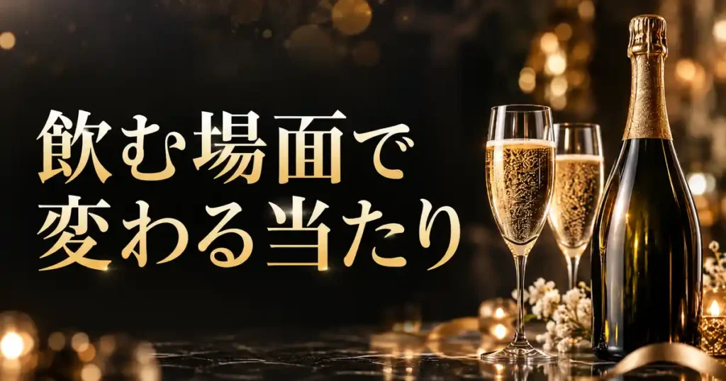 飲む場面で変わる当たり